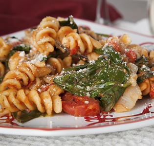 Fusilli with Spinach and Tomato