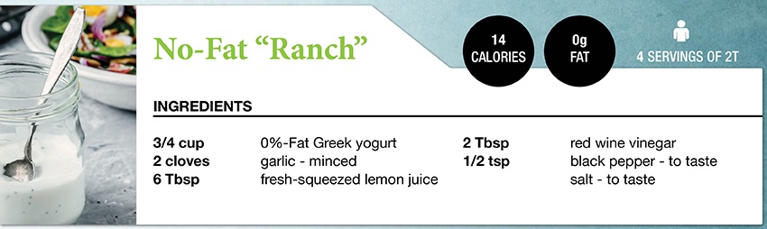Zone Diet No-Fat Ranch Dressing